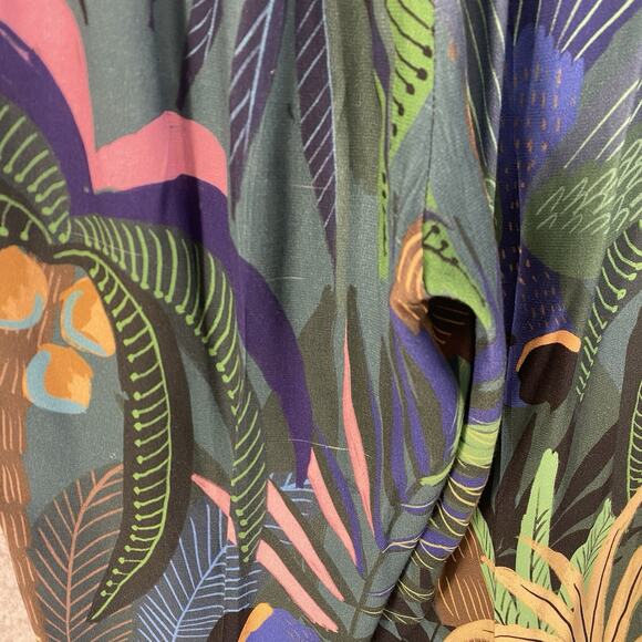 🌴 Farm Rio Womens Small Green Embroidered Drawstring Pants 🌴 - Picture 9 of 11